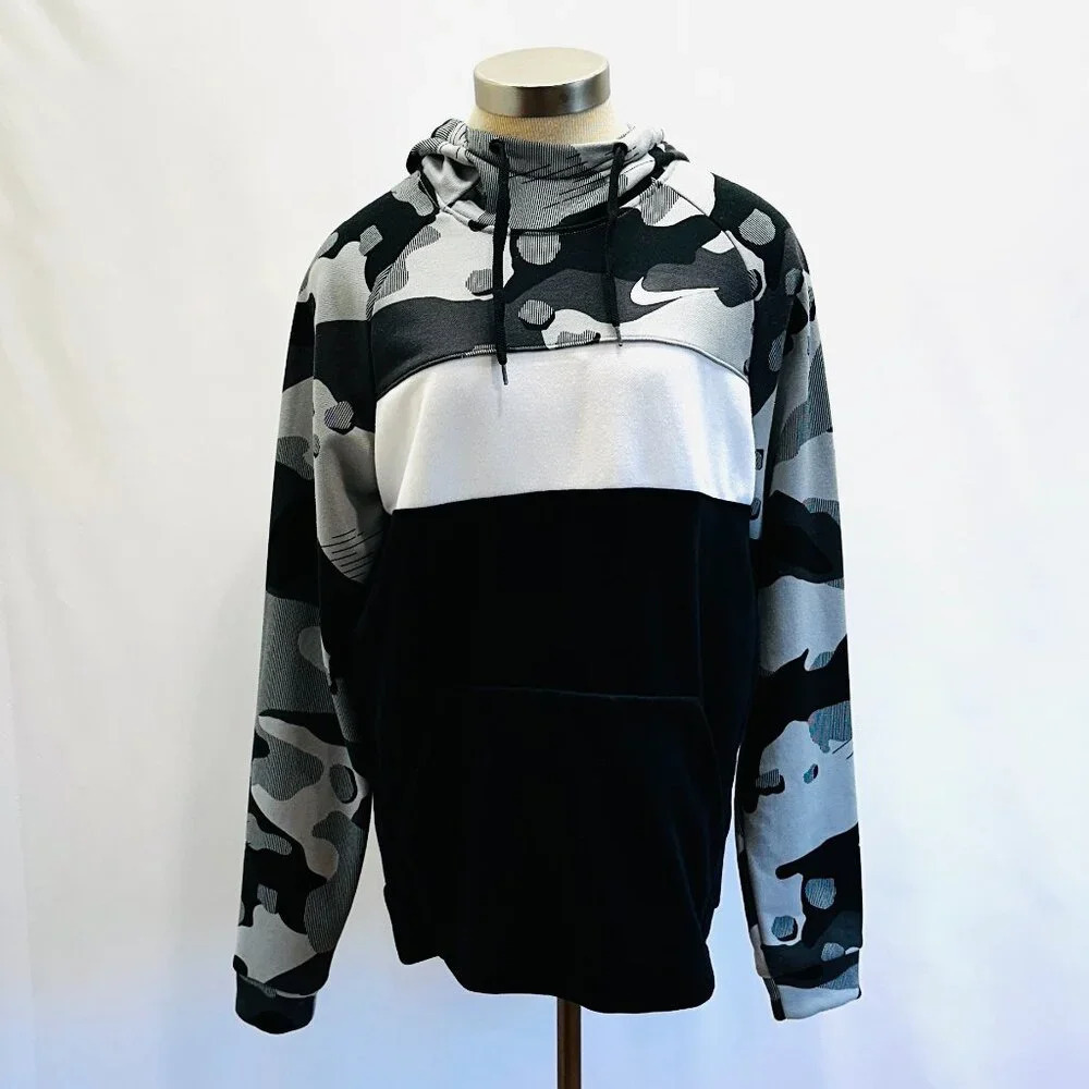NIKE Men Long Sleeve Pullover Hoodie Multi-Colored Hoodie Sweat Shirt Sz Medium